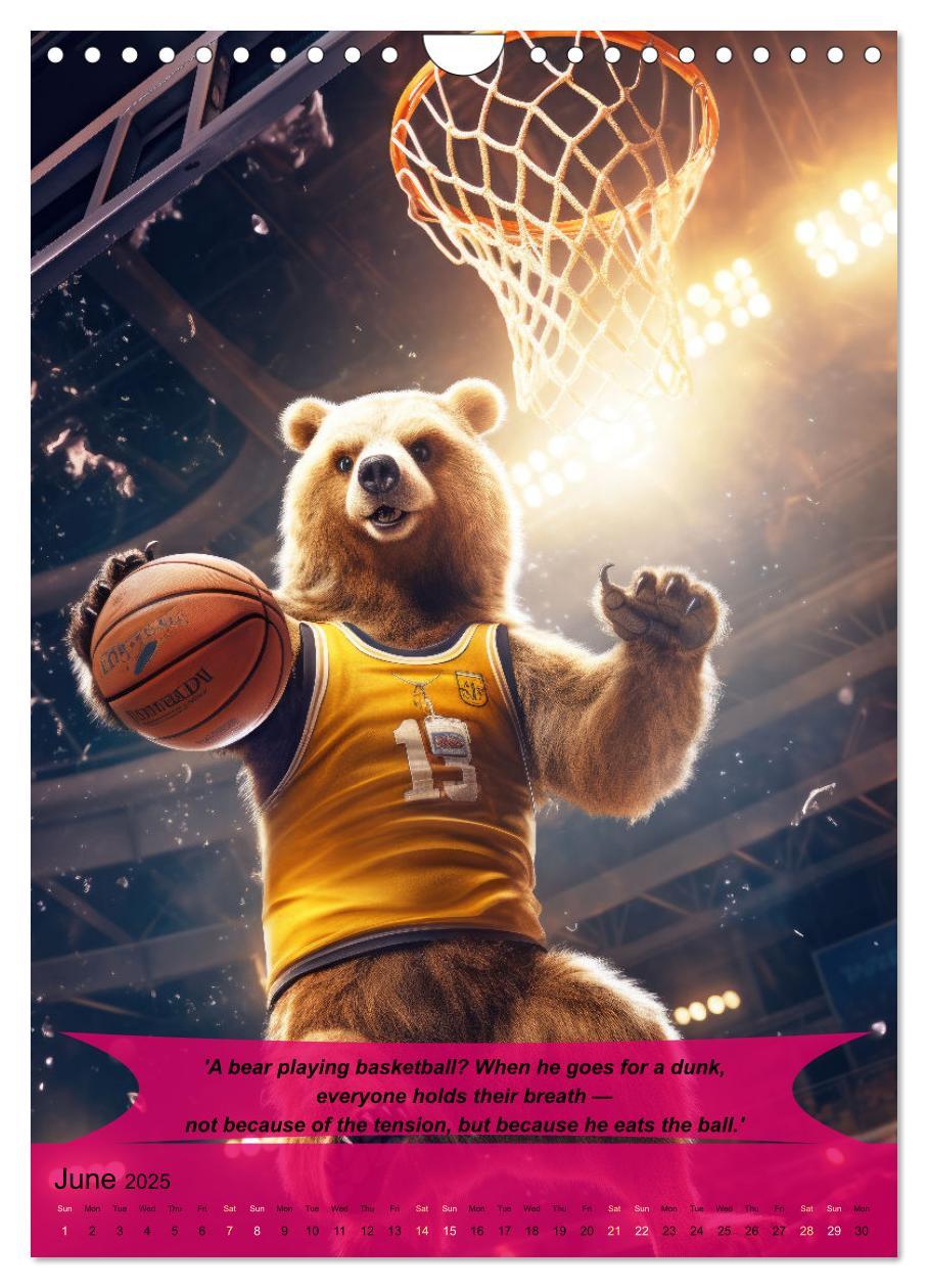 Bild: 9781325986385 | Basketball with funny animals (Wall Calendar 2025 DIN A4 portrait),...