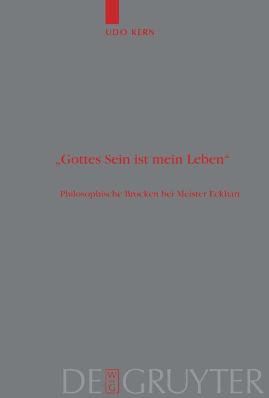 Cover: 9783110177411 | "Gottes Sein ist mein Leben" | Udo Kern | Buch | ISSN | VII | Deutsch