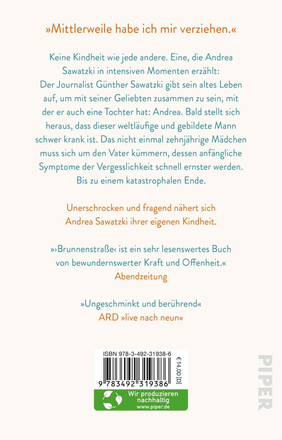 Rückseite: 9783492319386 | Brunnenstraße | Roman »Ein bewegendes Buch« stern Spiegel-Bestseller