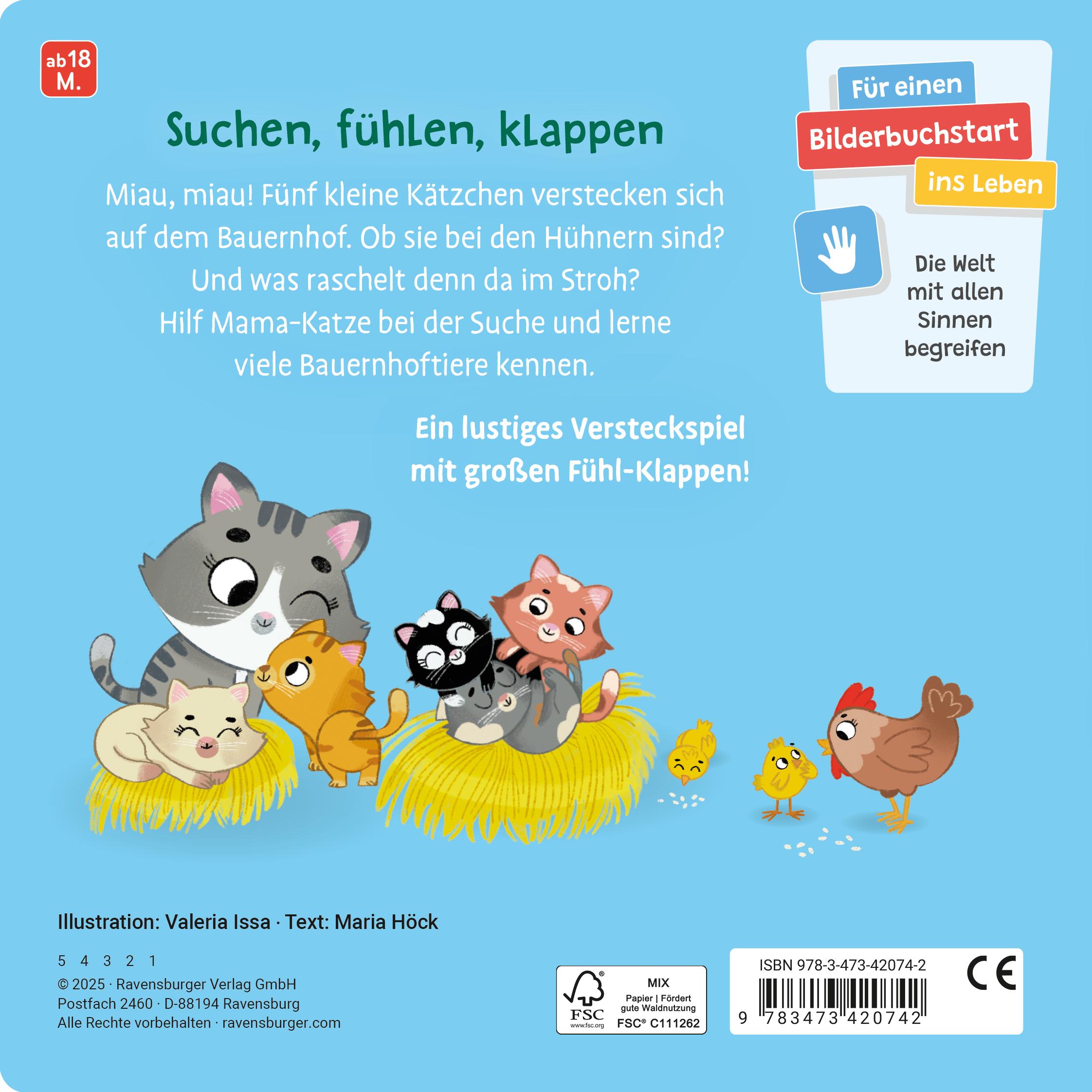 Rückseite: 9783473420742 | Wo seid ihr, kleine Kätzchen? Spielbuch mit vielen Stoff-Klappen,...