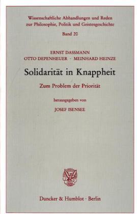 Cover: 9783428090327 | Solidarität in Knappheit. | Ernst Dassmann (u. a.) | Taschenbuch