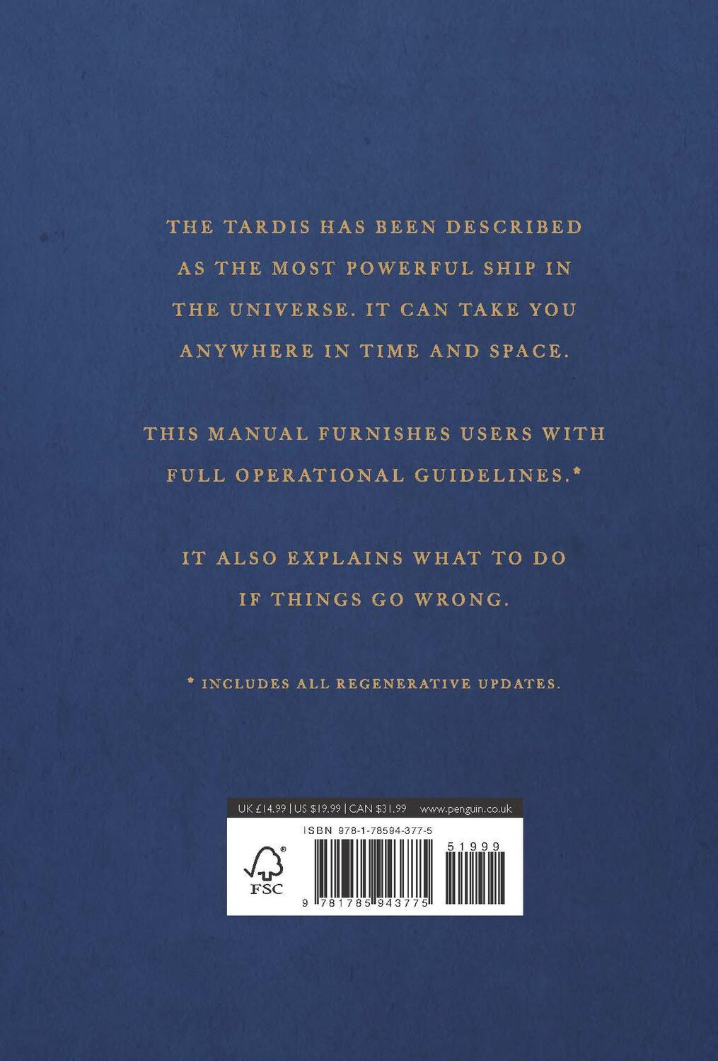 Rückseite: 9781785943775 | Doctor Who: TARDIS Type 40 Instruction Manual | Atkinson (u. a.)