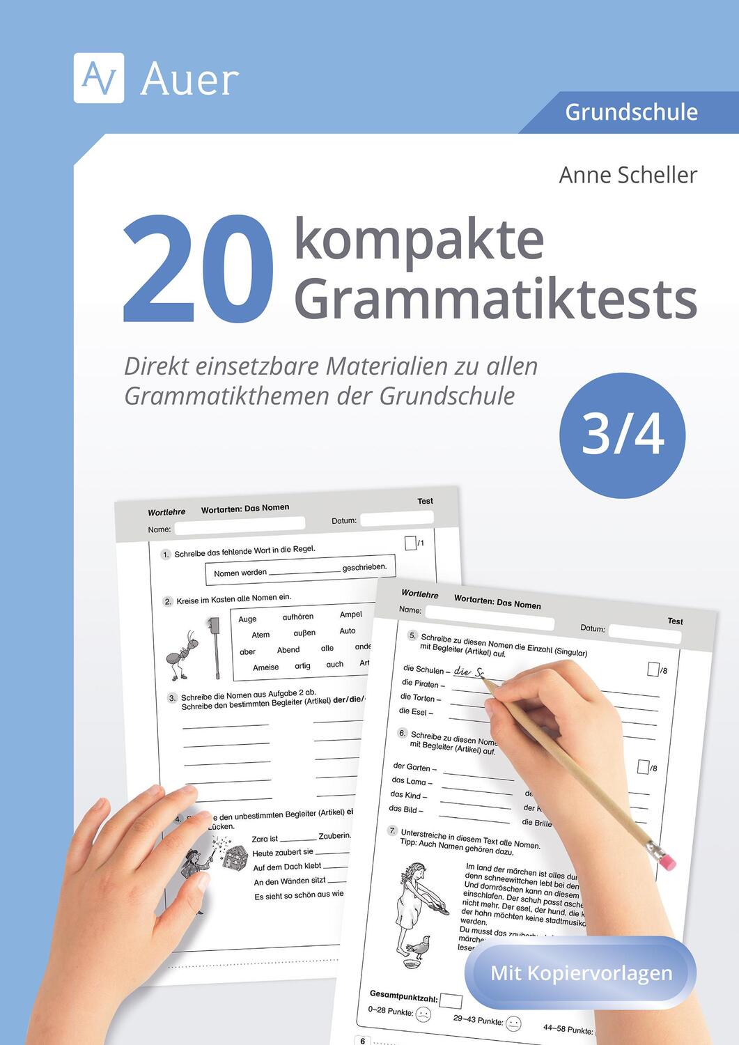 Cover: 9783403088660 | 20 kompakte Grammatiktests für Klasse 3 und 4 | Anne Scheller | 64 S.
