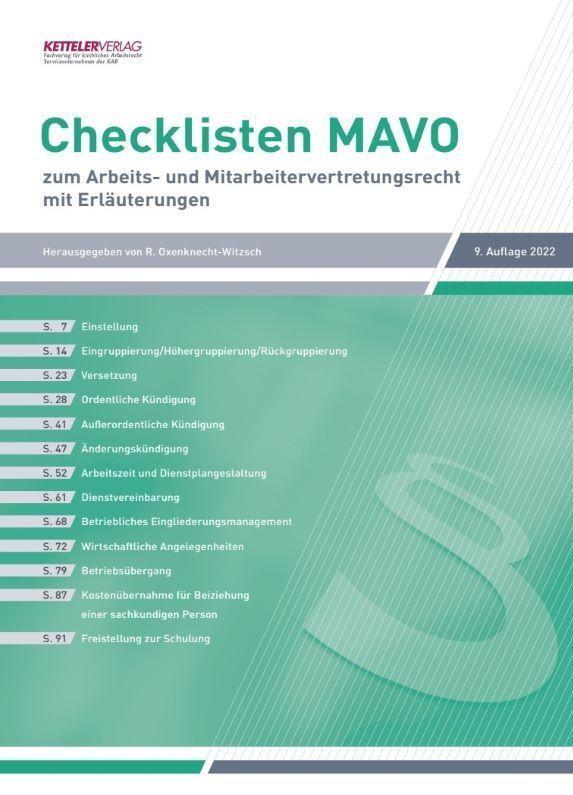 Cover: 9783944427485 | Checklisten MAVO 2022 | Renate Oxenknecht-Witzsch | Broschüre | 2022