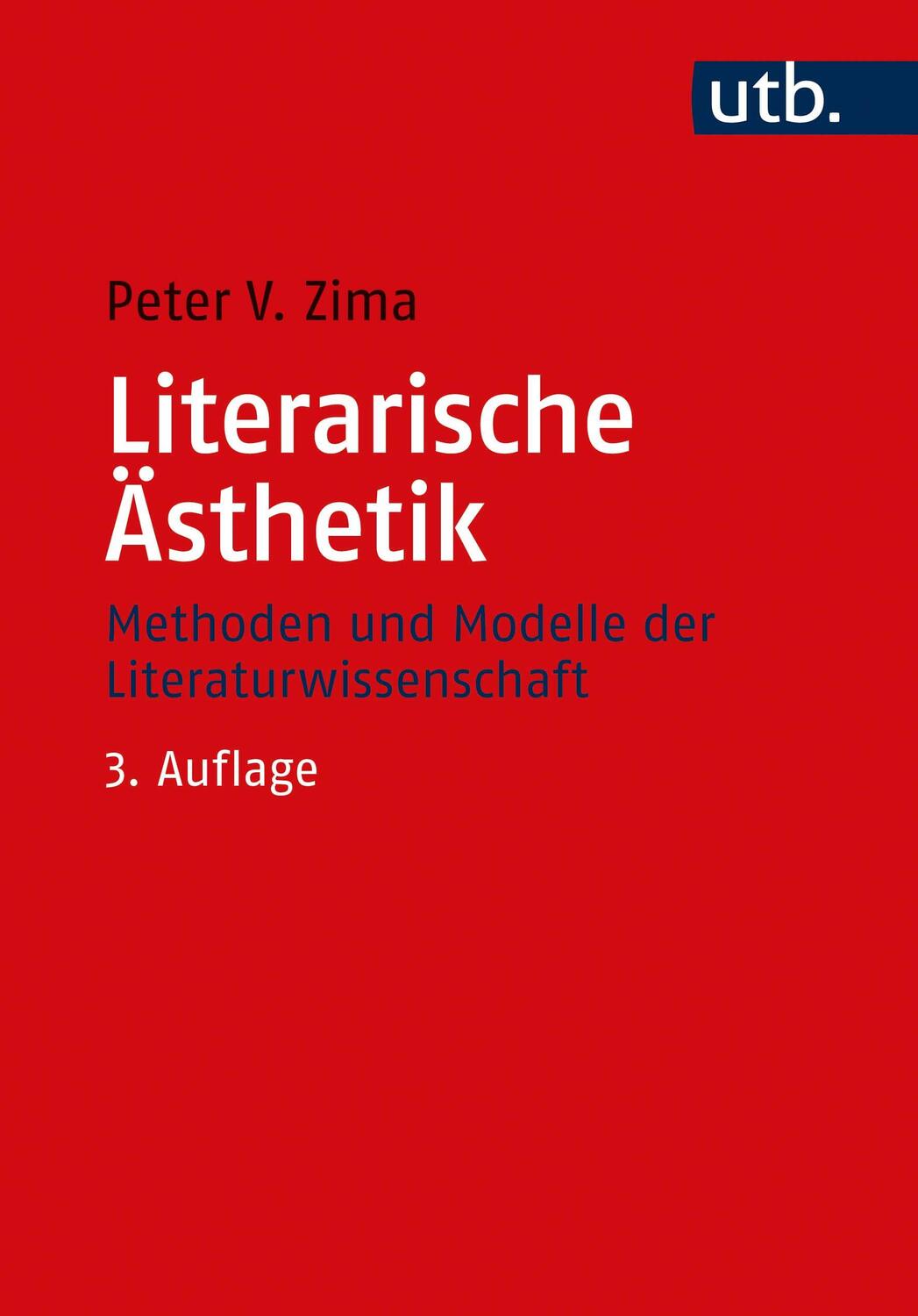 Cover: 9783825254810 | Literarische Ästhetik | Methoden und Modelle der Literaturwissenschaft
