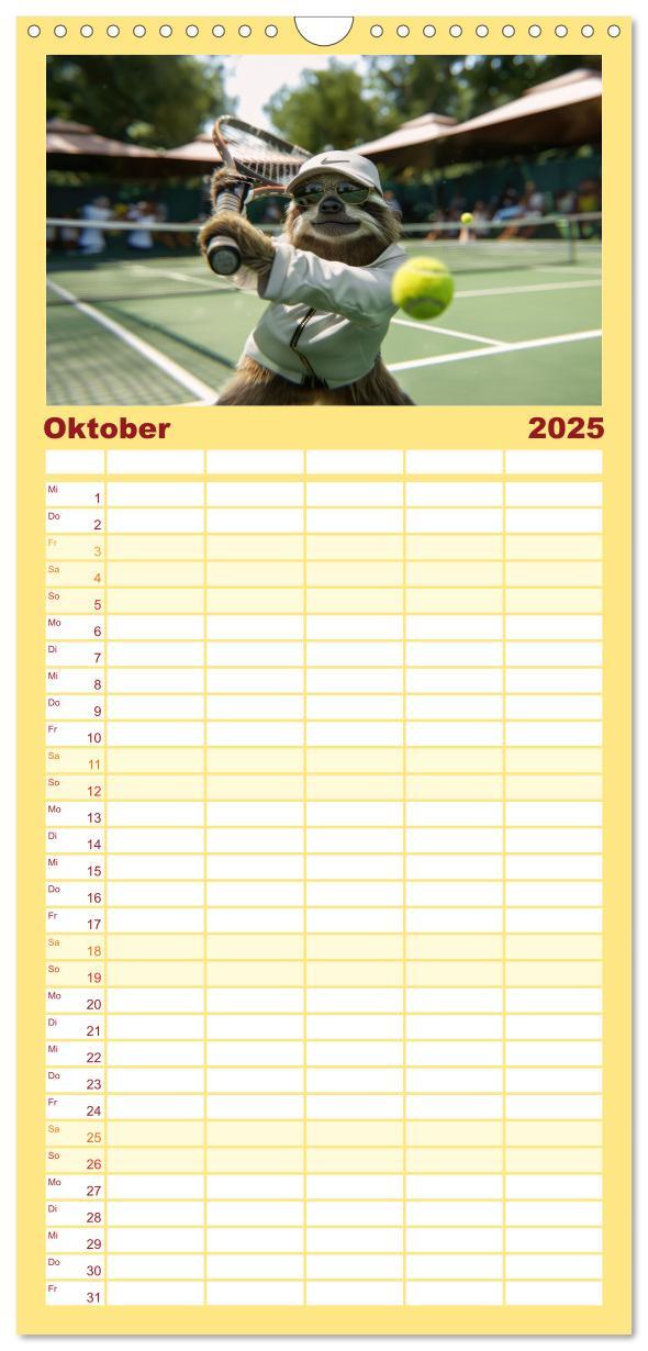 Bild: 9783457191767 | Familienplaner 2025 - Der tierisch lustige Tennis-Kalender mit 5...