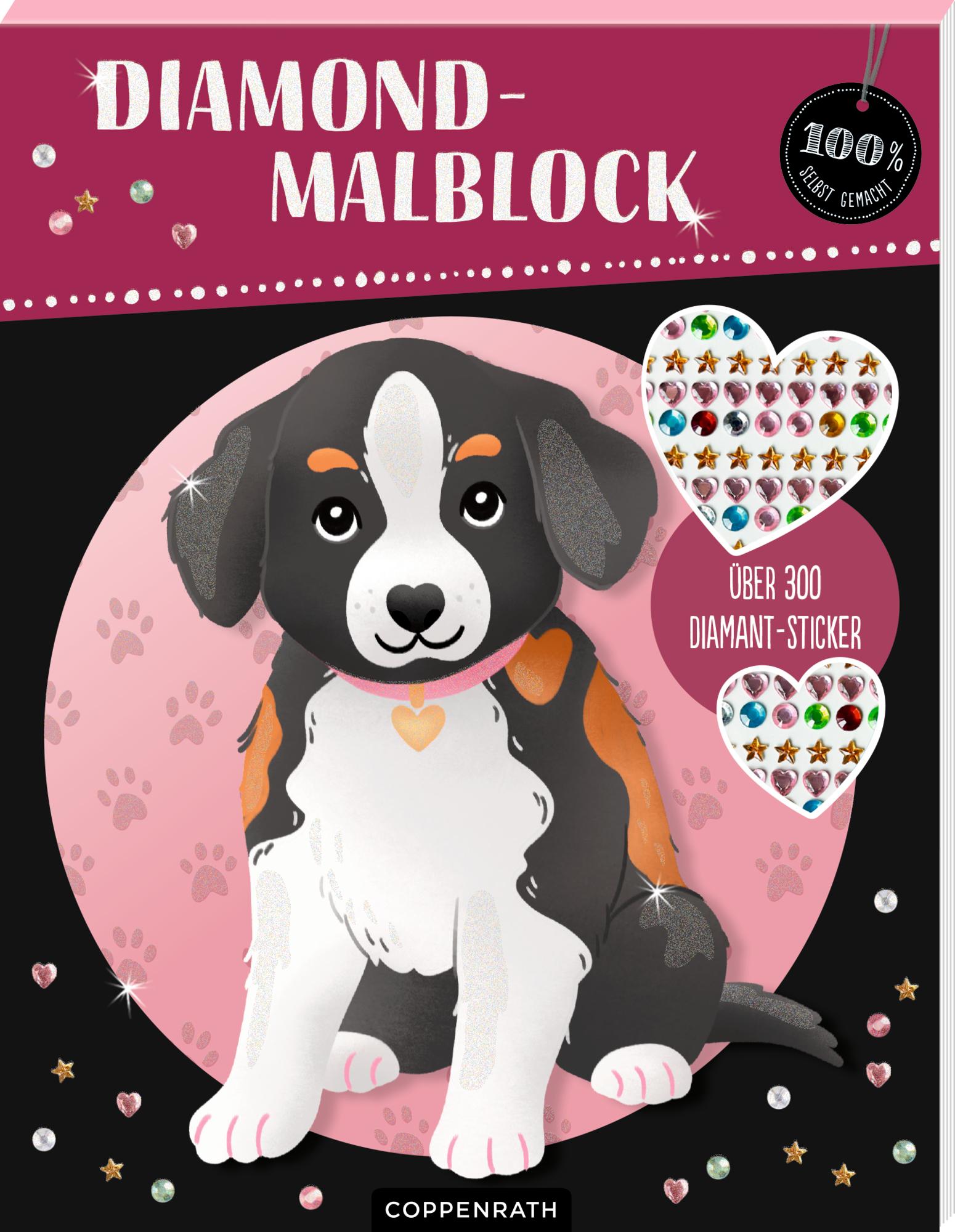 Cover: 9783649649298 | Diamond Malblock, (Hund) | Mit über 300 Glitzersteinchen | Hatkemper