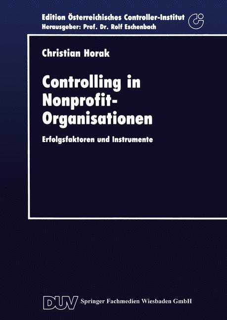 Cover: 9783824401697 | Controlling in Nonprofit-Organisationen | Christian Horak | Buch
