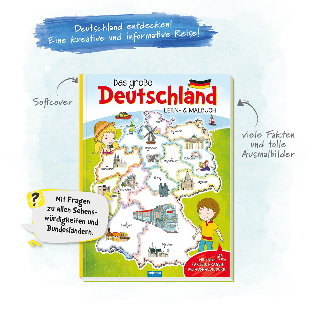 Bild: 9783965521742 | Das große Deutschland Lern- und Malbuch | Trötsch Verlag GmbH &amp; Co. KG