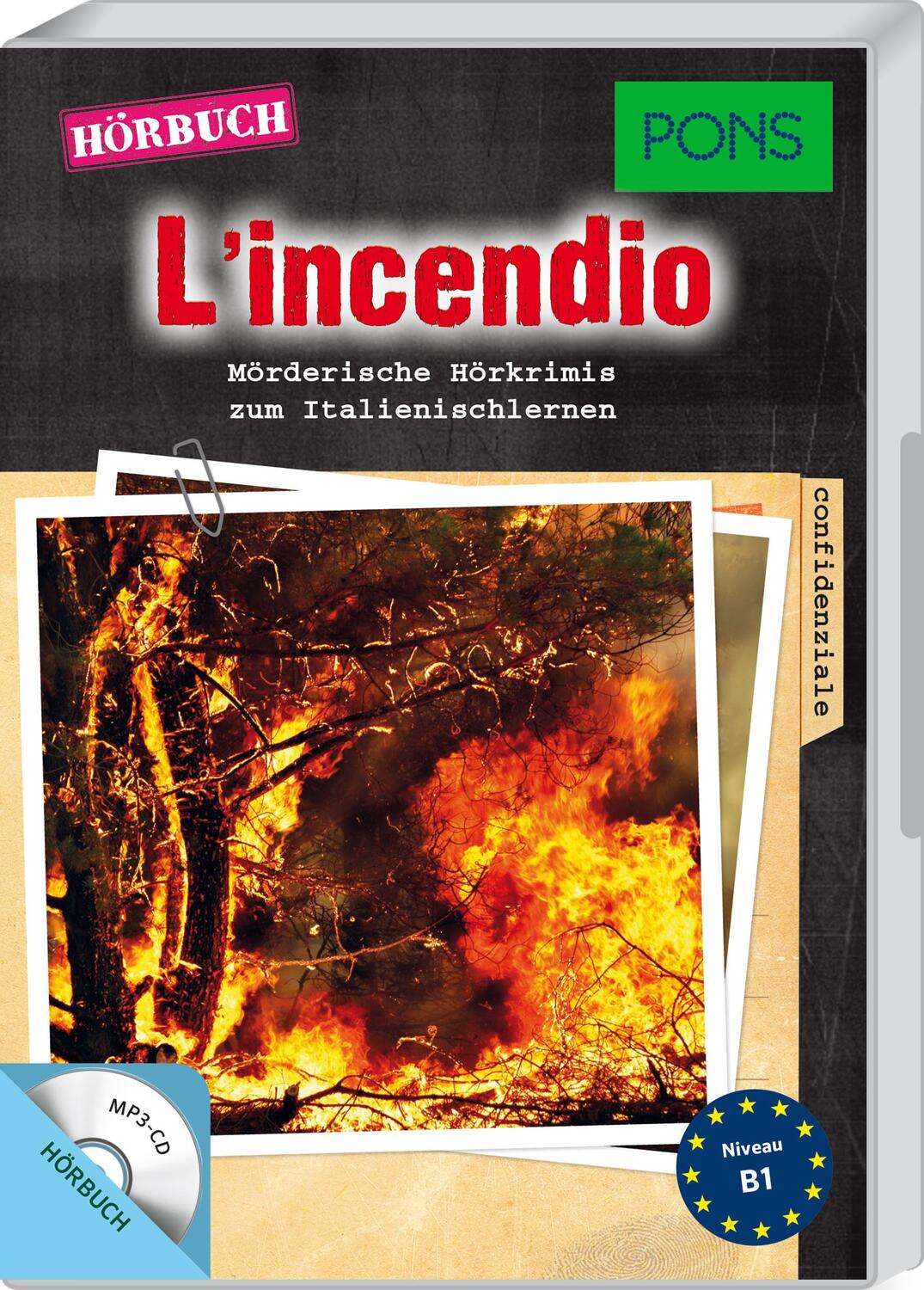 Cover: 9783125628823 | PONS Hörkrimi Italienisch - L'incendio | Audio-CD | PONS Kurzkrimis