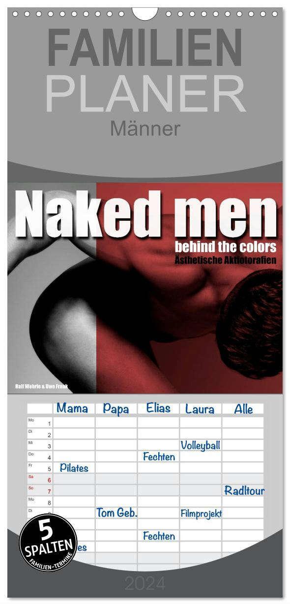 Cover: 9783383083068 | Familienplaner 2024 - Naked men behind the colors ¿ Ästhetische...