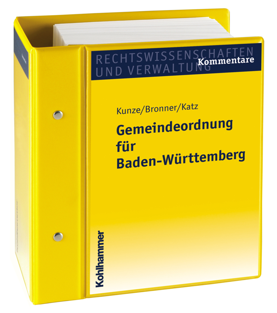 Cover: 9783170176195 | Gemeindeordnung für Baden-Württemberg | Kunze | Buch | 1374 S. | 2014