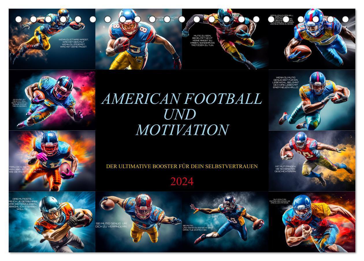 Cover: 9783383691256 | American Football und Motivation (Tischkalender 2024 DIN A5 quer),...
