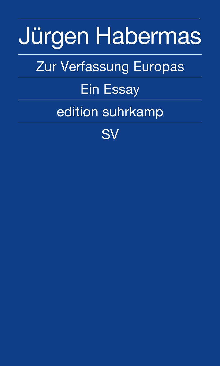 Cover: 9783518062142 | Zur Verfassung Europas | Ein Essay | Jürgen Habermas | Taschenbuch