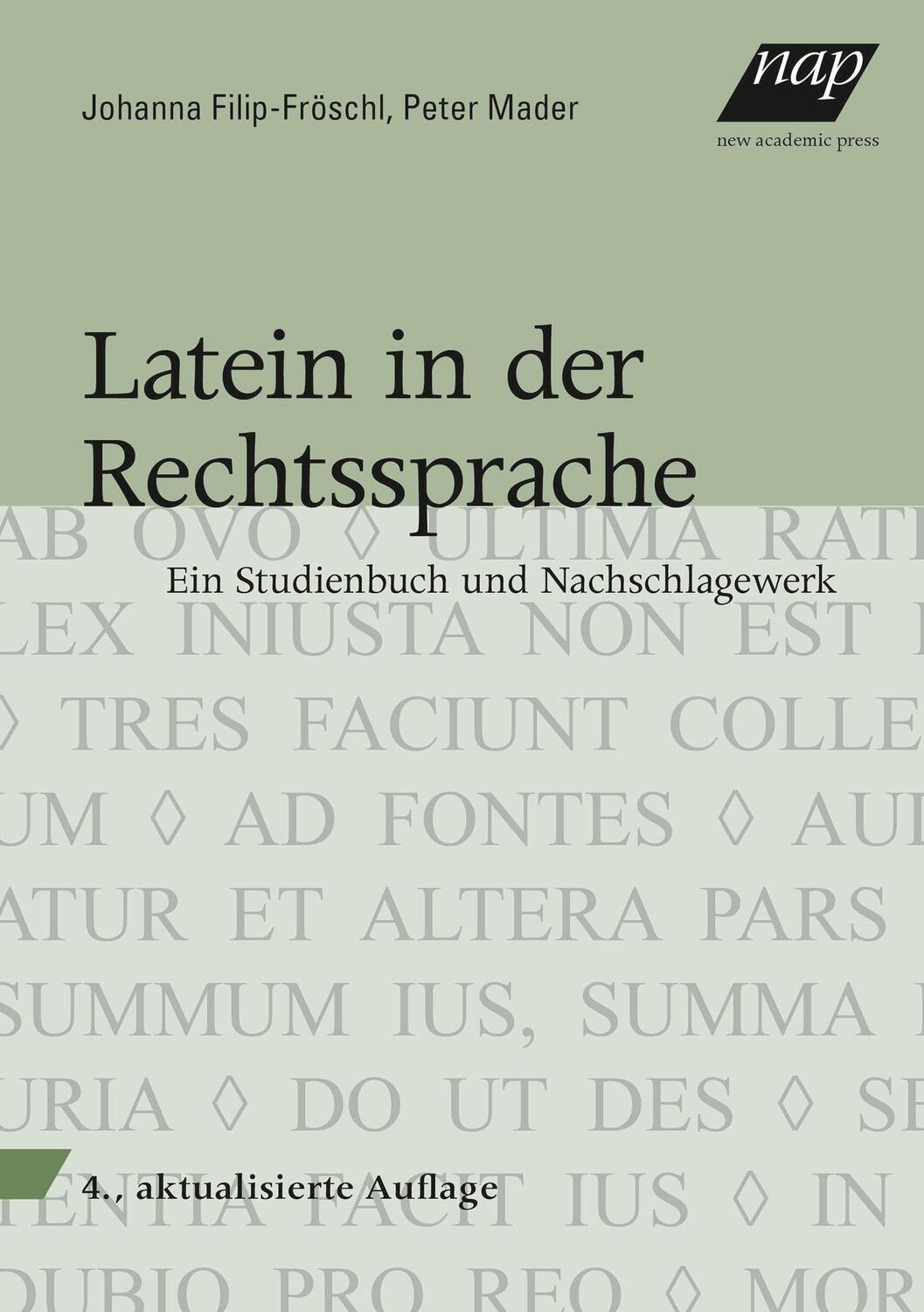 Cover: 9783700318989 | Latein in der Rechtssprache | Ein Studienbuch und Nachschlagewerk