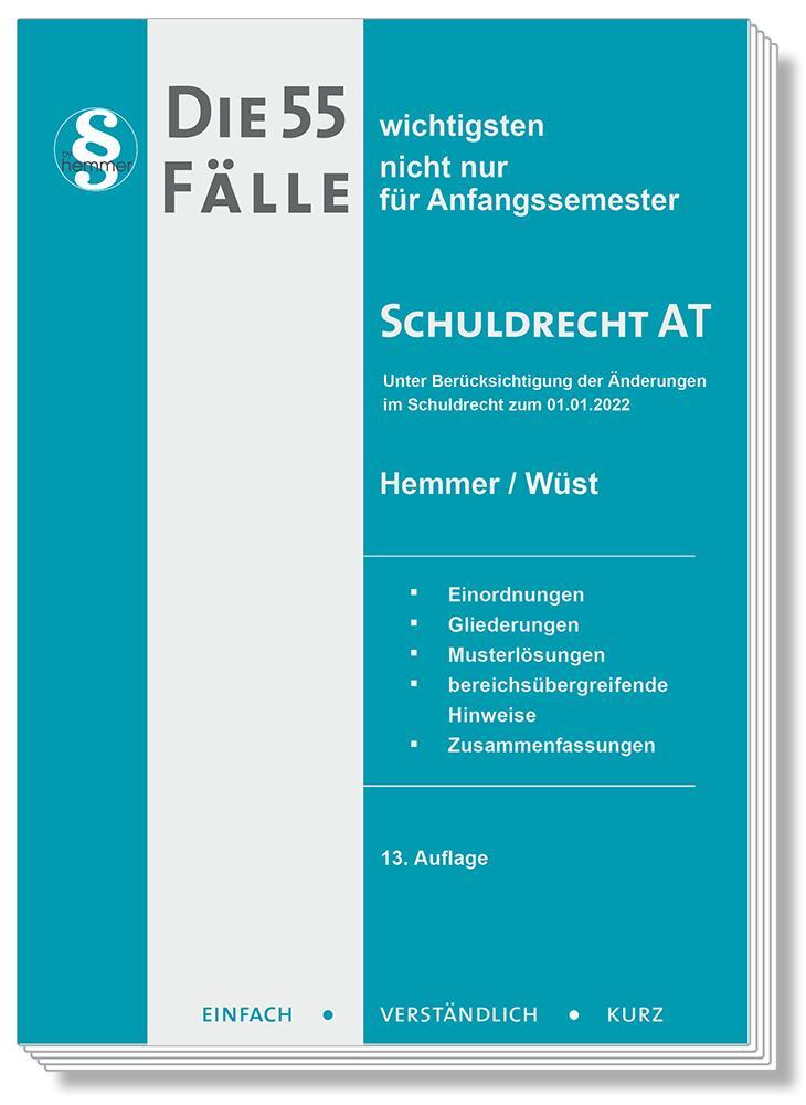 Cover: 9783968382623 | Die 55 wichtigsten Fälle Schuldrecht AT | Karl-Edmund Hemmer (u. a.)