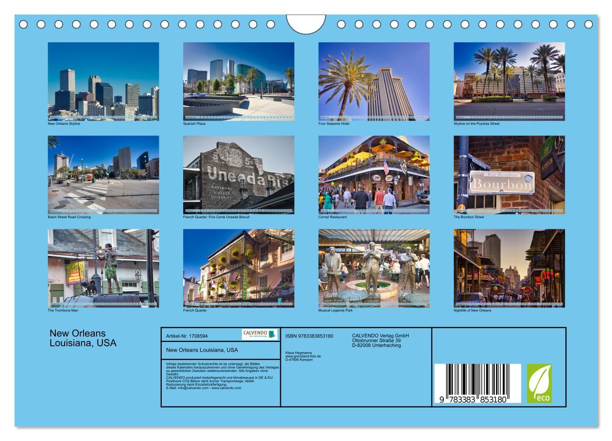 Bild: 9783383853180 | New Orleans Louisiana, USA (Wandkalender 2025 DIN A4 quer),...