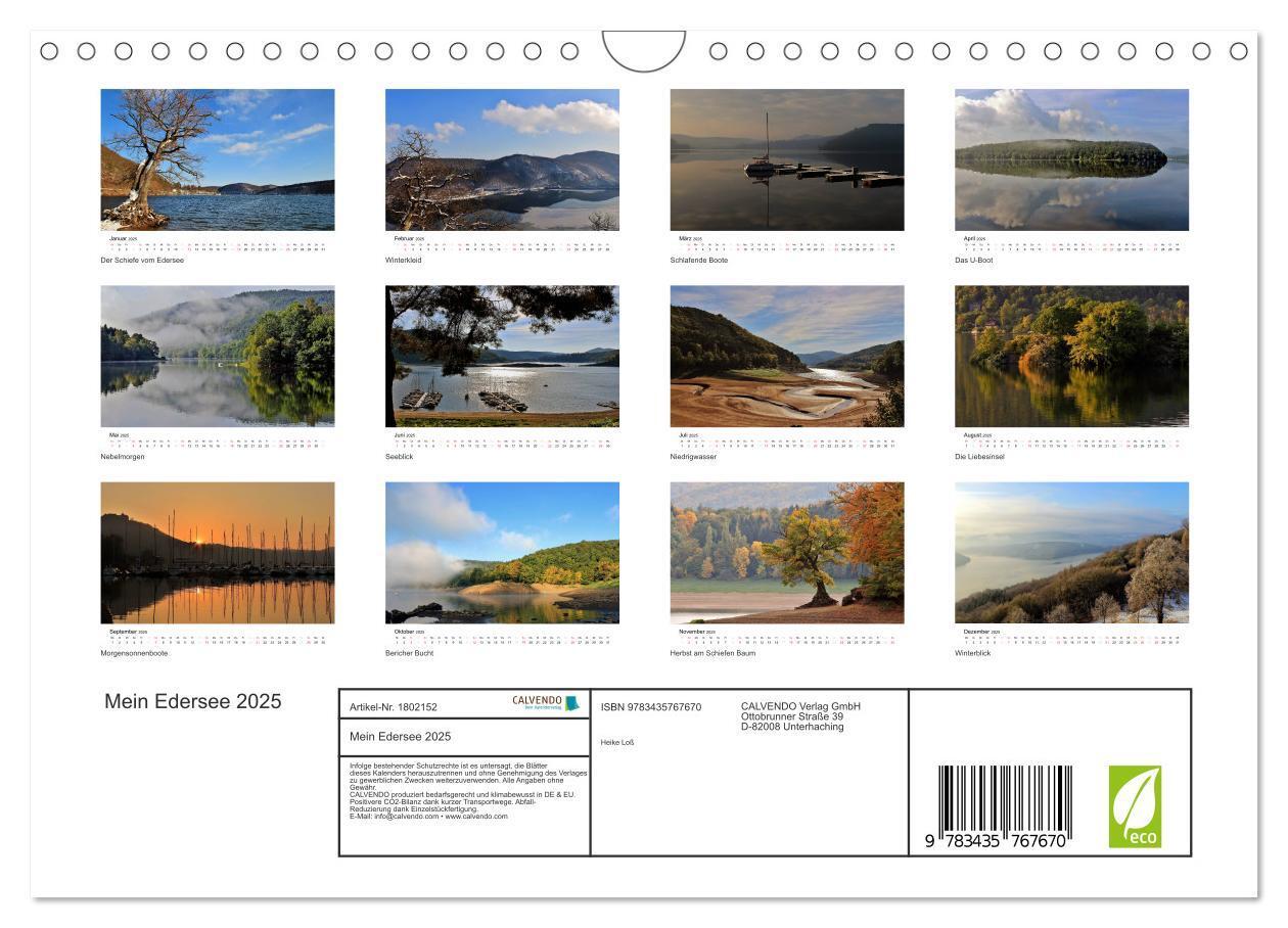 Bild: 9783435767670 | Mein Edersee 2025 (Wandkalender 2025 DIN A4 quer), CALVENDO...