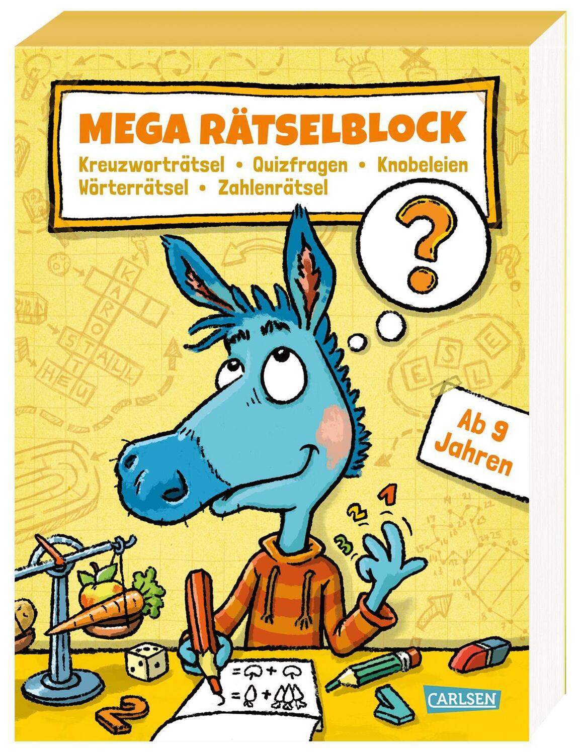 Cover: 9783551189431 | Mega Rätselblock - Kreuzworträtsel, Quizfragen, Knobeleien,...