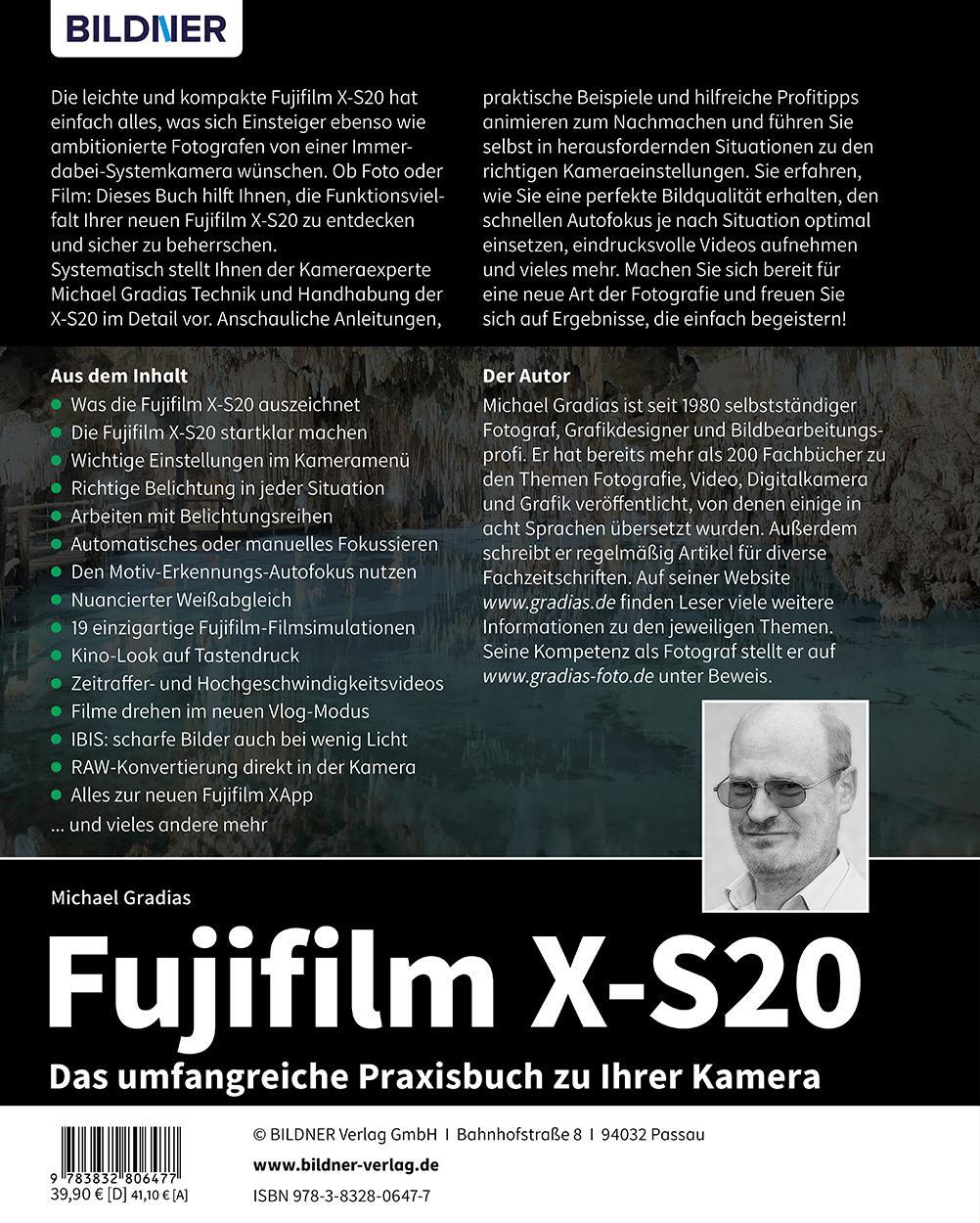 Rückseite: 9783832806477 | Fujifilm X-S20 | Das umfangreiche Praxisbuch zu Ihrer Kamera. | Buch