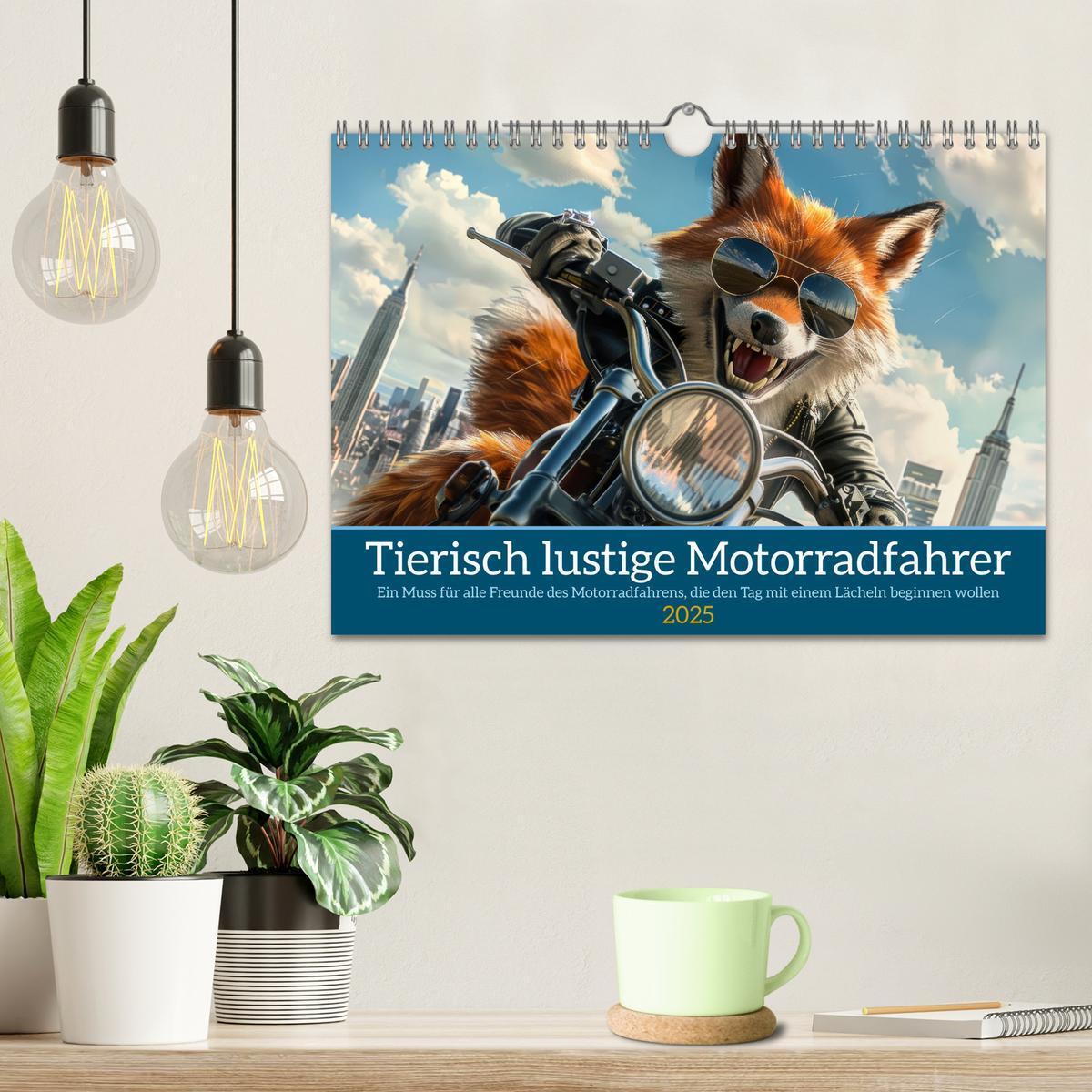 Bild: 9783457166048 | Tierisch lustige Motorradfahrer (Wandkalender 2025 DIN A4 quer),...