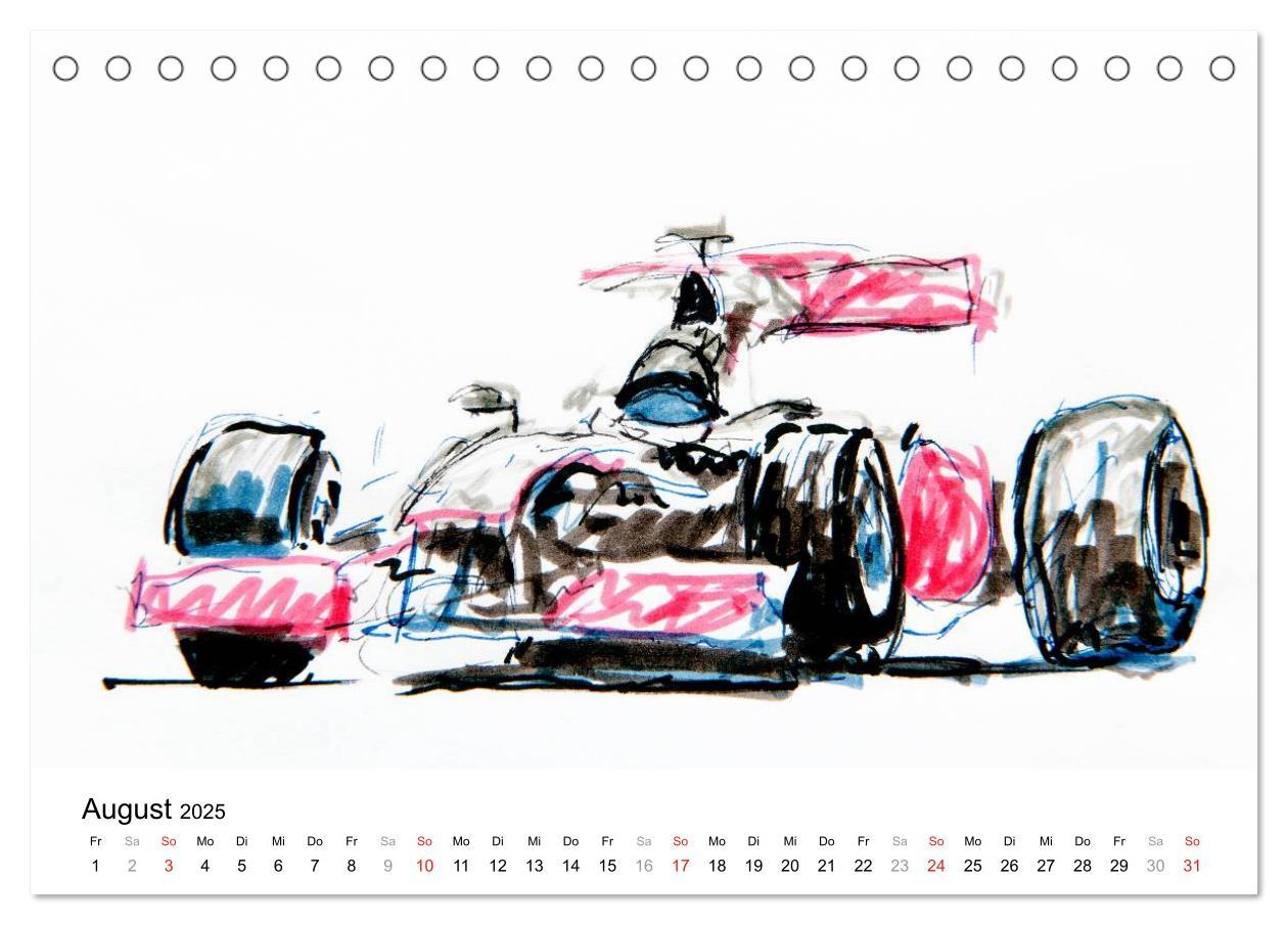 Bild: 9783435707089 | Illustrationen Formel 1 Rennwagen (Tischkalender 2025 DIN A5 quer),...