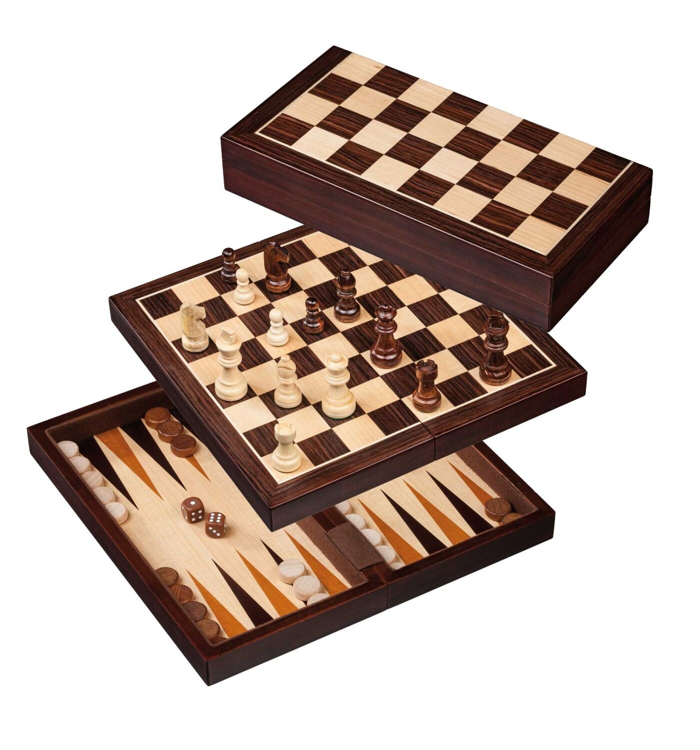 Cover: 4014156025165 | Philos 2516 - Schach-Backgammon-Dame-Set, Holz, Feld 30 mm | Deutsch