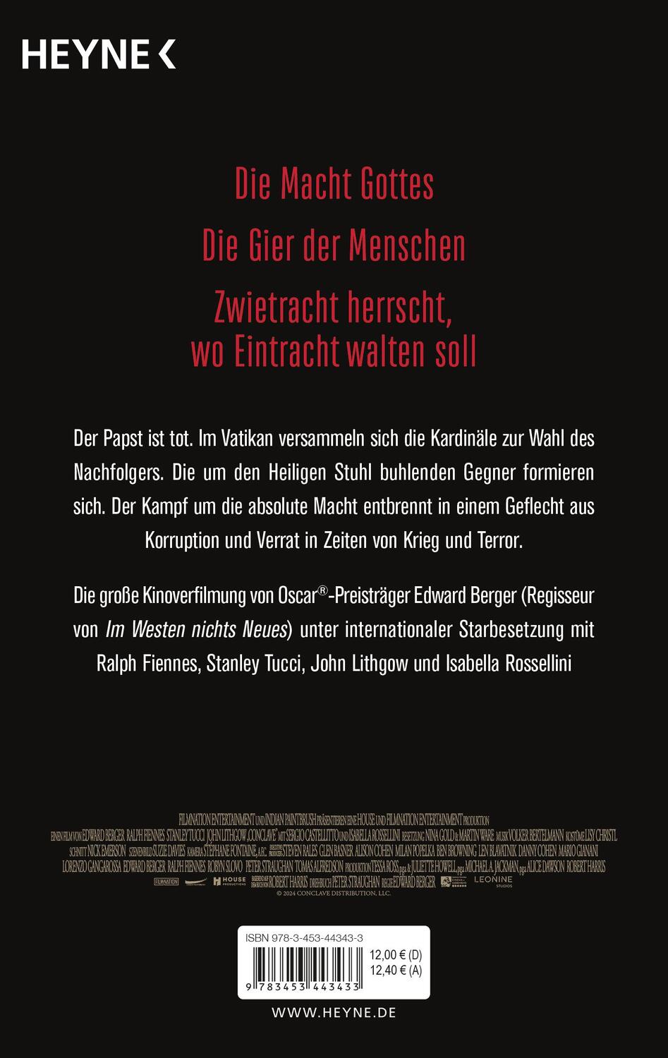 Bild: 9783453443433 | Konklave | Roman | Robert Harris | Taschenbuch | 352 S. | Deutsch