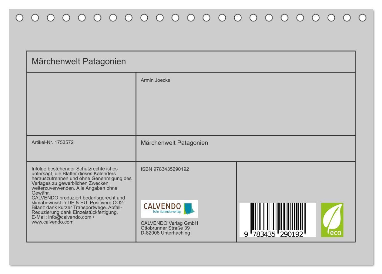 Bild: 9783435290192 | Märchenwelt Patagonien (Tischkalender 2025 DIN A5 quer), CALVENDO...