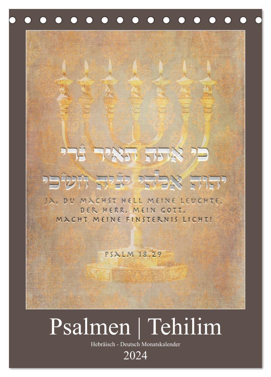 Cover: 9783675895928 | Psalmen Tehilim Hebräisch - Deutsch (Tischkalender 2024 DIN A5...
