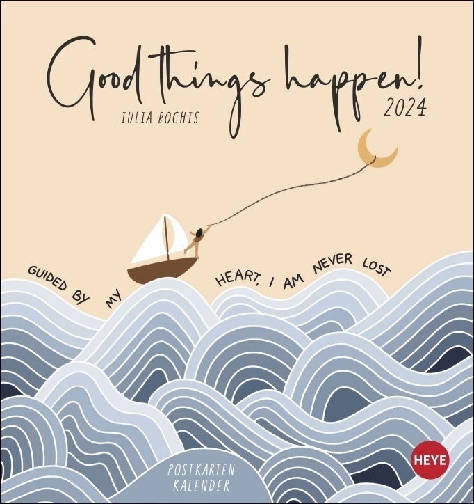 Cover: 9783756403684 | Good Things happen Postkartenkalender 2024. Kunstkalender zum...