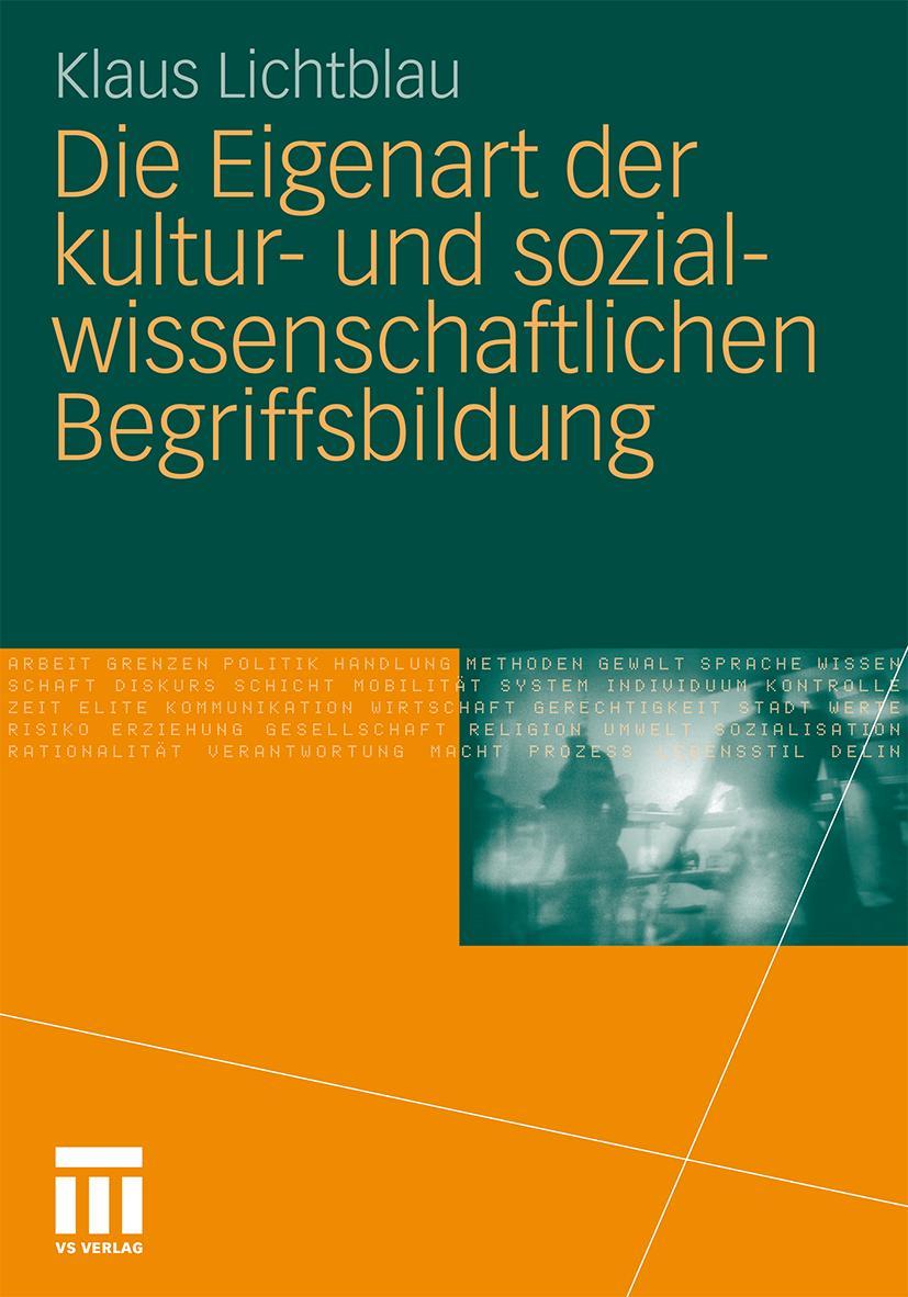 Cover: 9783531161884 | Die Eigenart der kultur- und sozialwissenschaftlichen Begriffsbildung