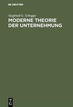 Cover: 9783486221831 | Moderne Theorie der Unternehmung | Siegfried G. Schoppe | Buch | XVIII