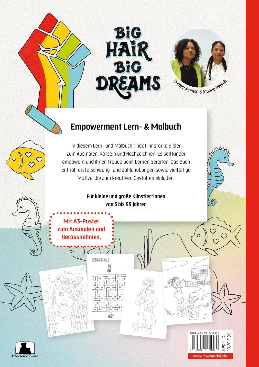 Rückseite: 9783981771589 | Big Hair, Big Dreams | Empowerment Lern- und Malbuch | Joanna Peprah