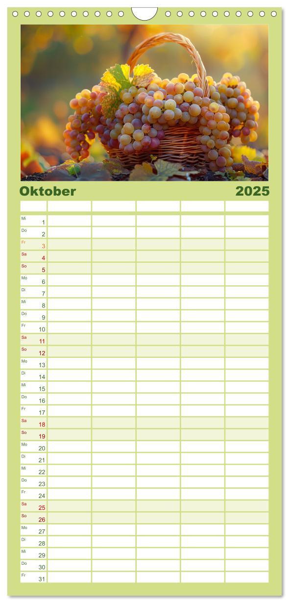 Bild: 9783457193808 | Familienplaner 2025 - Wein begeistert mit 5 Spalten (Wandkalender,...