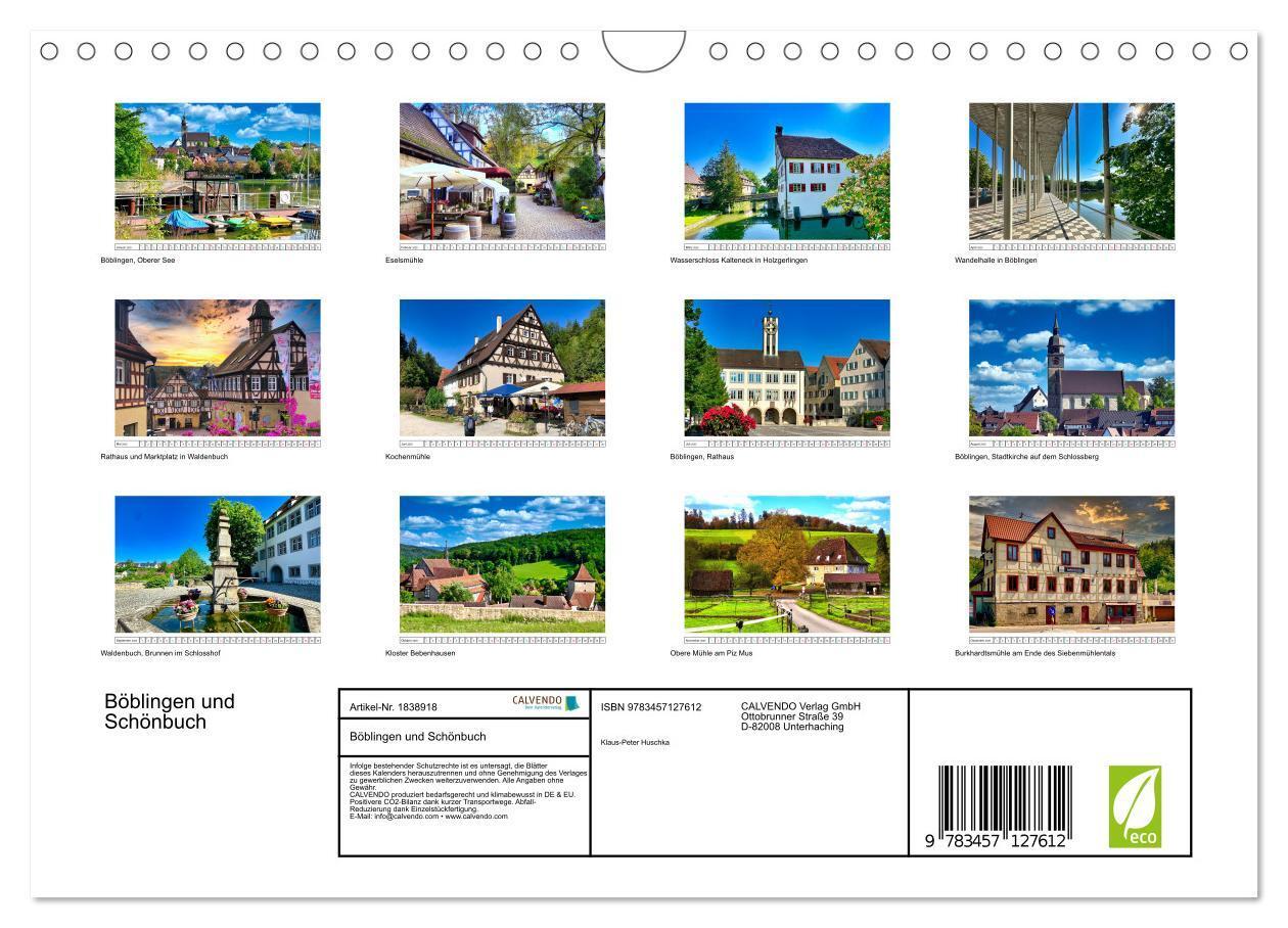 Bild: 9783457127612 | Böblingen und Schönbuch (Wandkalender 2025 DIN A4 quer), CALVENDO...