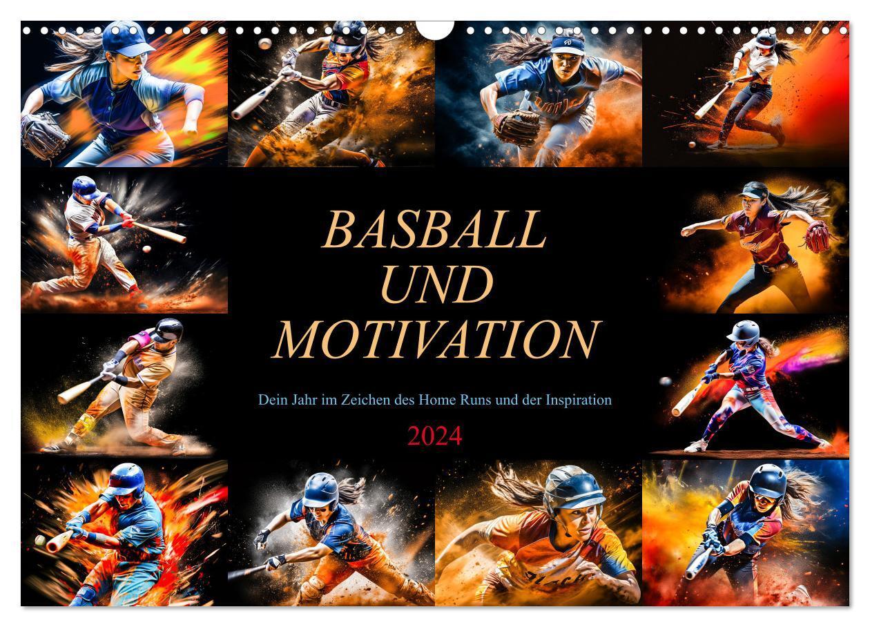 Cover: 9783383715242 | Baseball und Motivation (Wandkalender 2024 DIN A3 quer), CALVENDO...