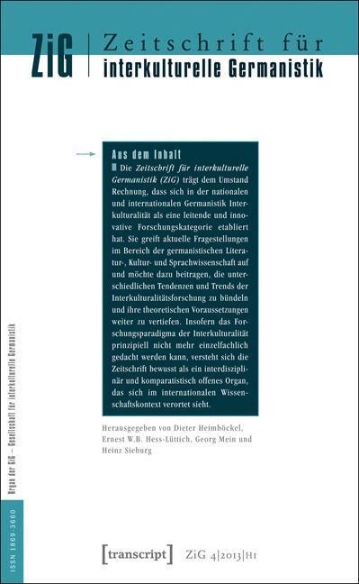 Cover: 9783837623604 | Zeitschrift für interkulturelle Germanistik (ZiG). H.1/2013 | Buch