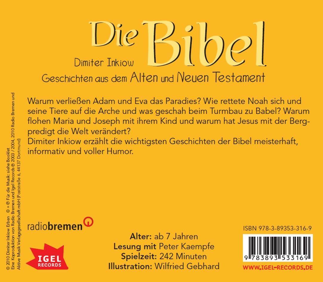 Rückseite: 9783893533169 | Die Bibel. Geschichten aus dem Alten und Neuen Testament | Inkiow | CD