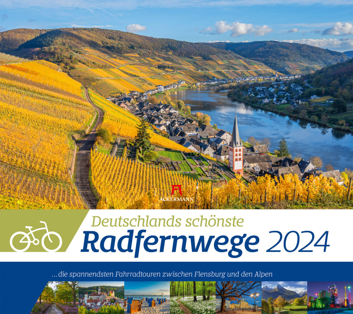 Cover: 9783838424255 | Deutschlands schönste Radfernwege Kalender 2024 | Kunstverlag | 14 S.