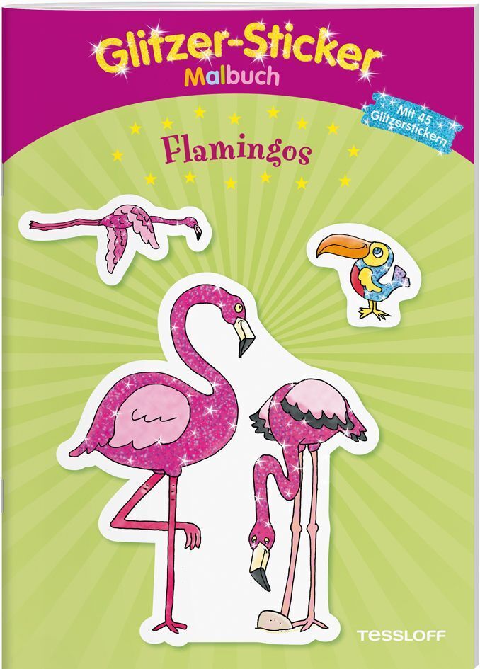 Cover: 9783788640866 | Glitzer-Sticker Malbuch Flamingos | Mit 45 Glitzerstickern! | Co.KG