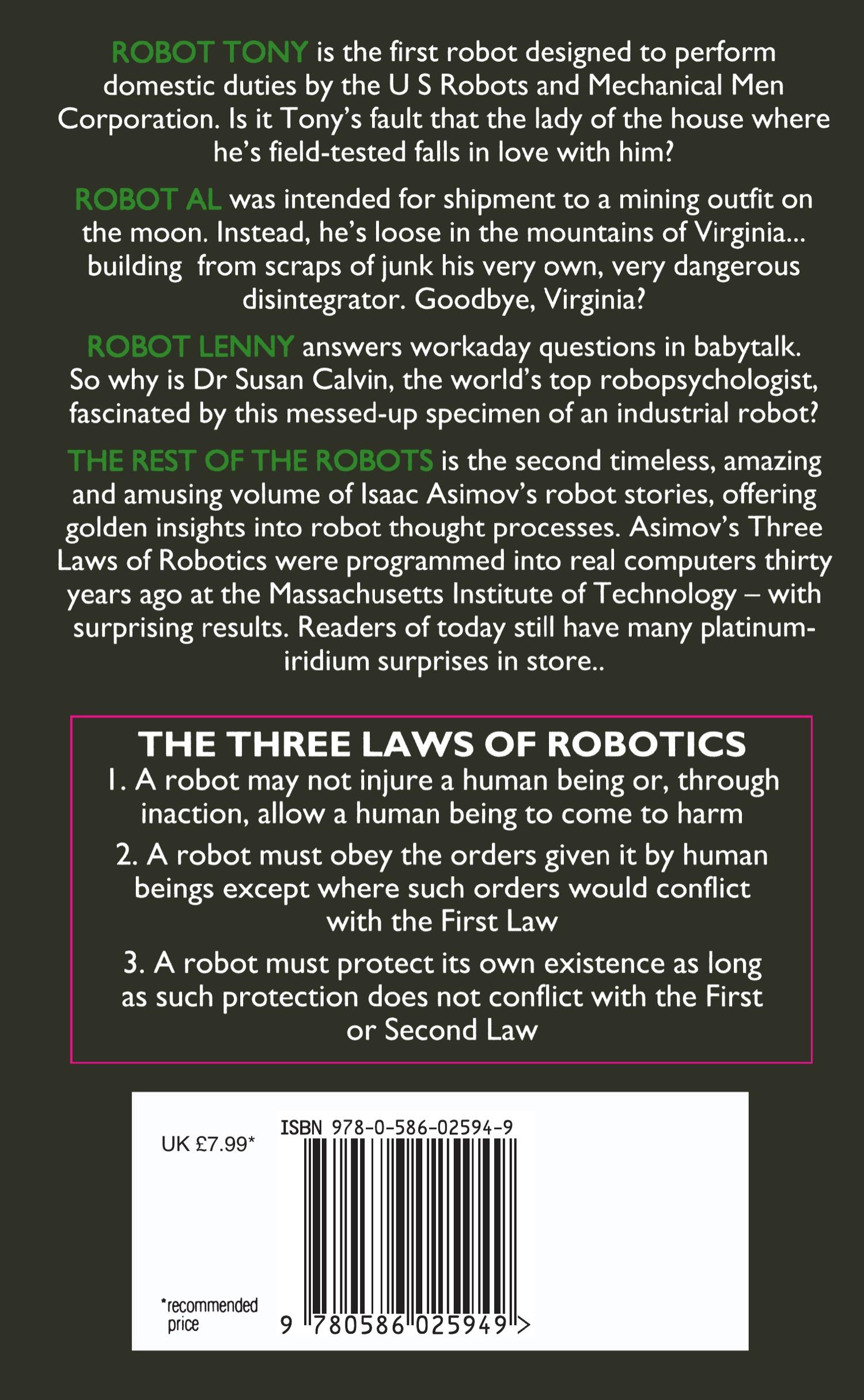 Rückseite: 9780586025949 | The Rest of the Robots | Isaac Asimov | Taschenbuch | Englisch | 1994