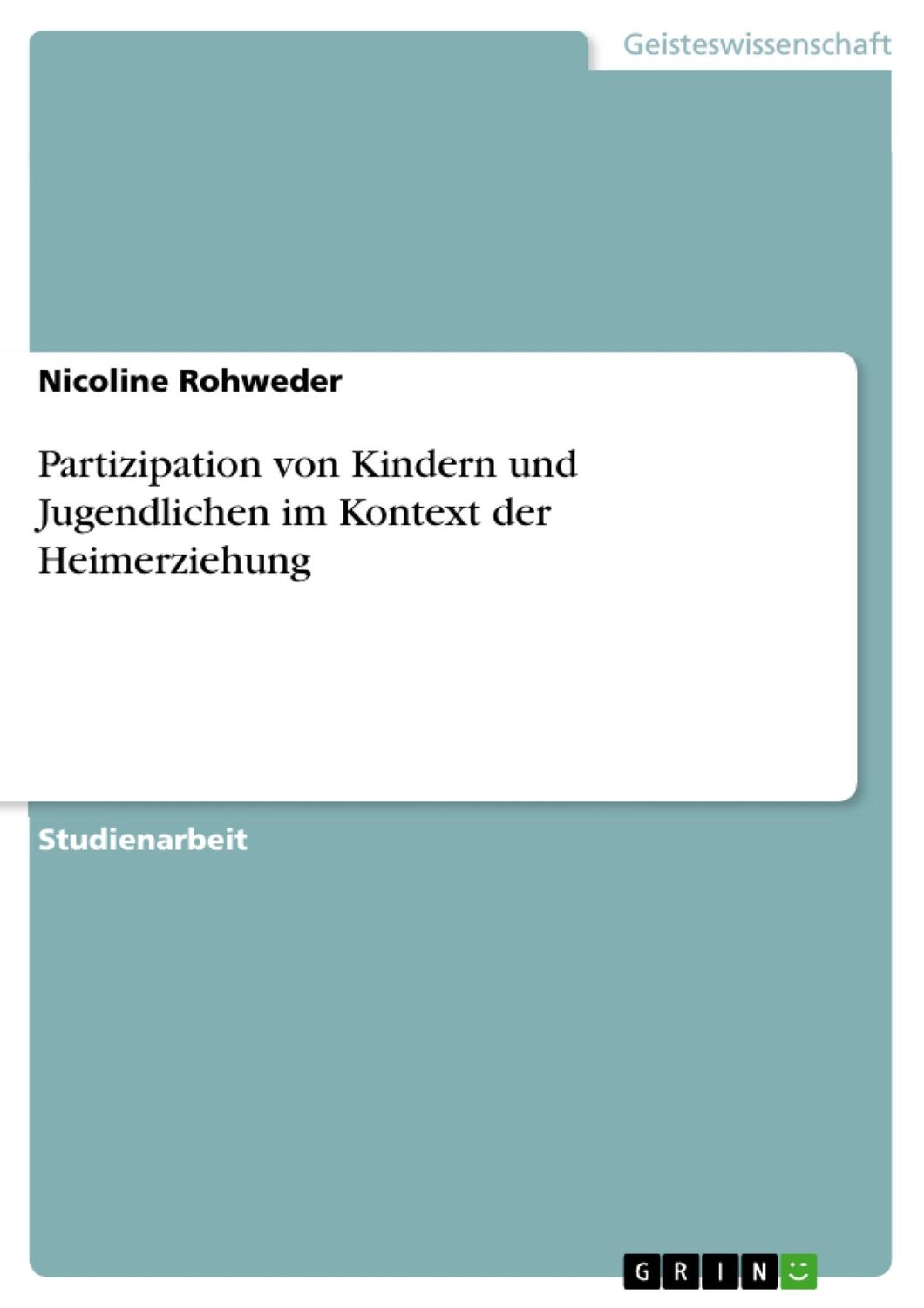 Cover: 9783668279865 | Partizipation von Kindern und Jugendlichen im Kontext der...