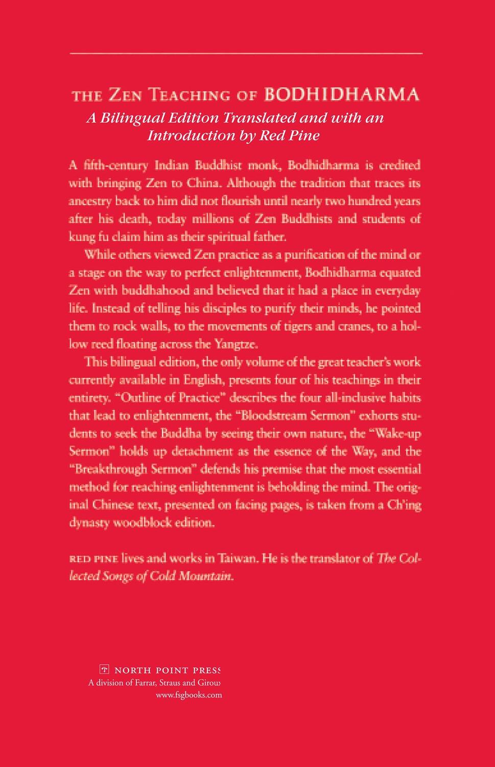 Rückseite: 9780865473997 | The Zen Teaching of Bodhidharma | Bodhidharma | Taschenbuch | Englisch