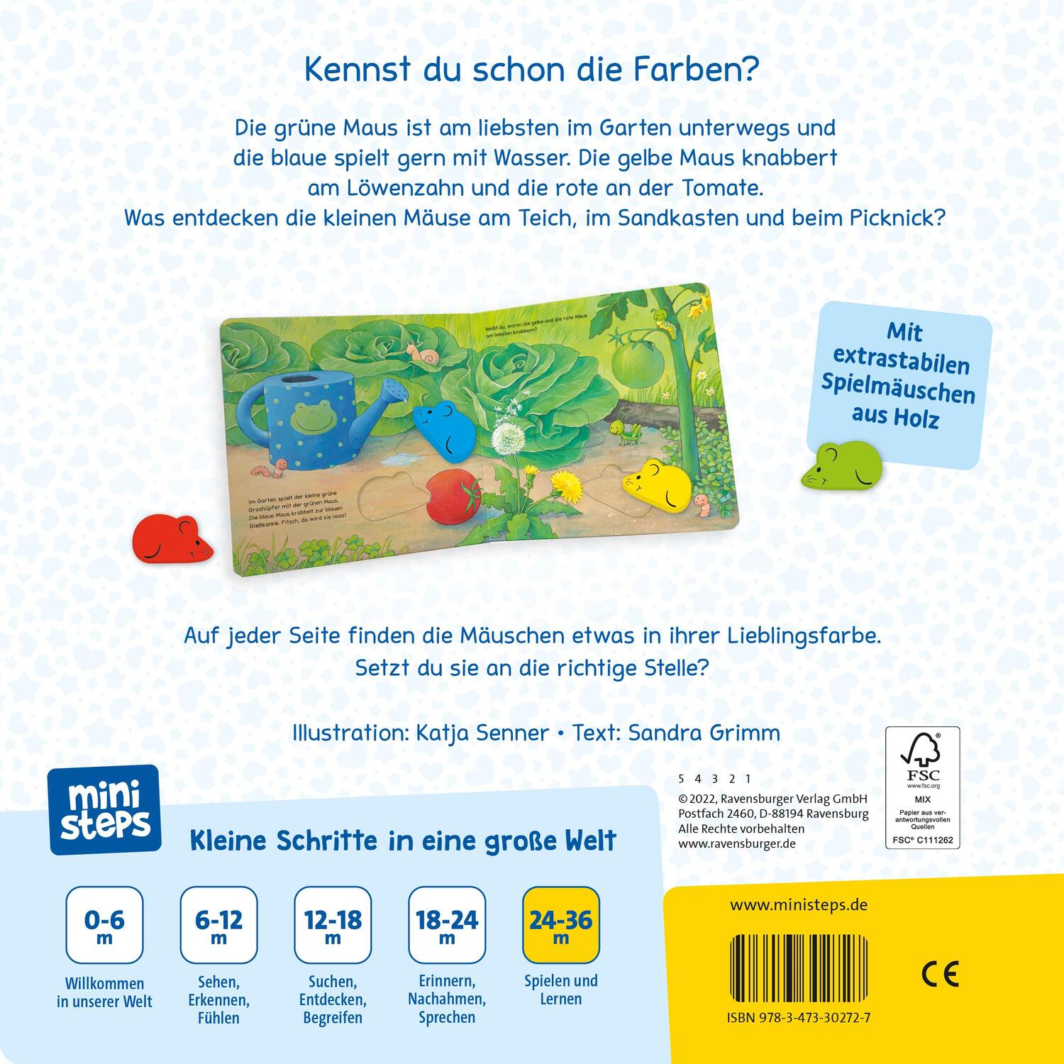 Rückseite: 9783473302727 | ministeps: Mein erstes Mäuschen-Farbenbuch | Sandra Grimm | Buch