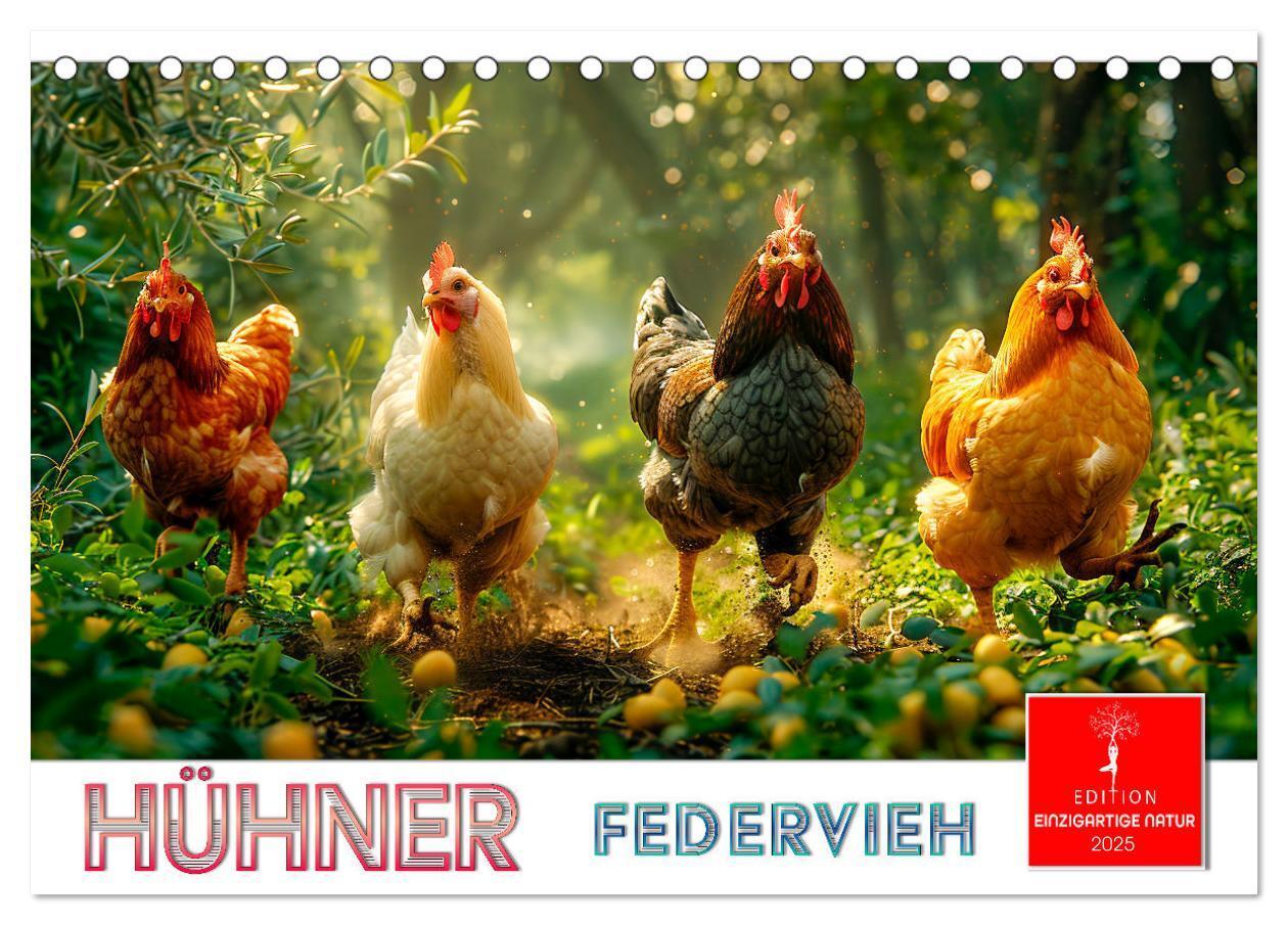 Cover: 9783457174951 | Hühner Federvieh (Tischkalender 2025 DIN A5 quer), CALVENDO...