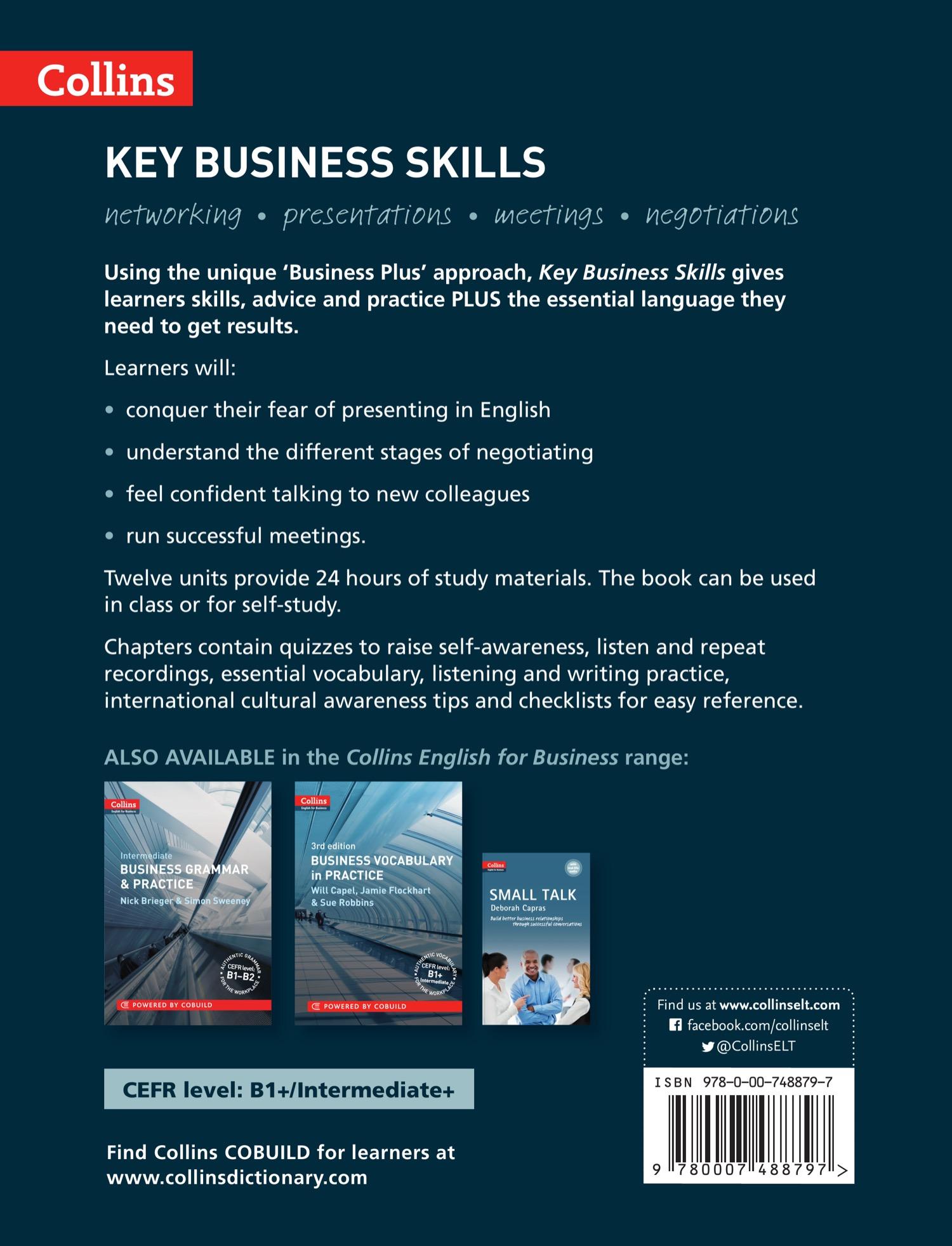 Rückseite: 9780007488797 | Key Business Skills | B1-C1 | Barry Tomalin | Taschenbuch | Englisch