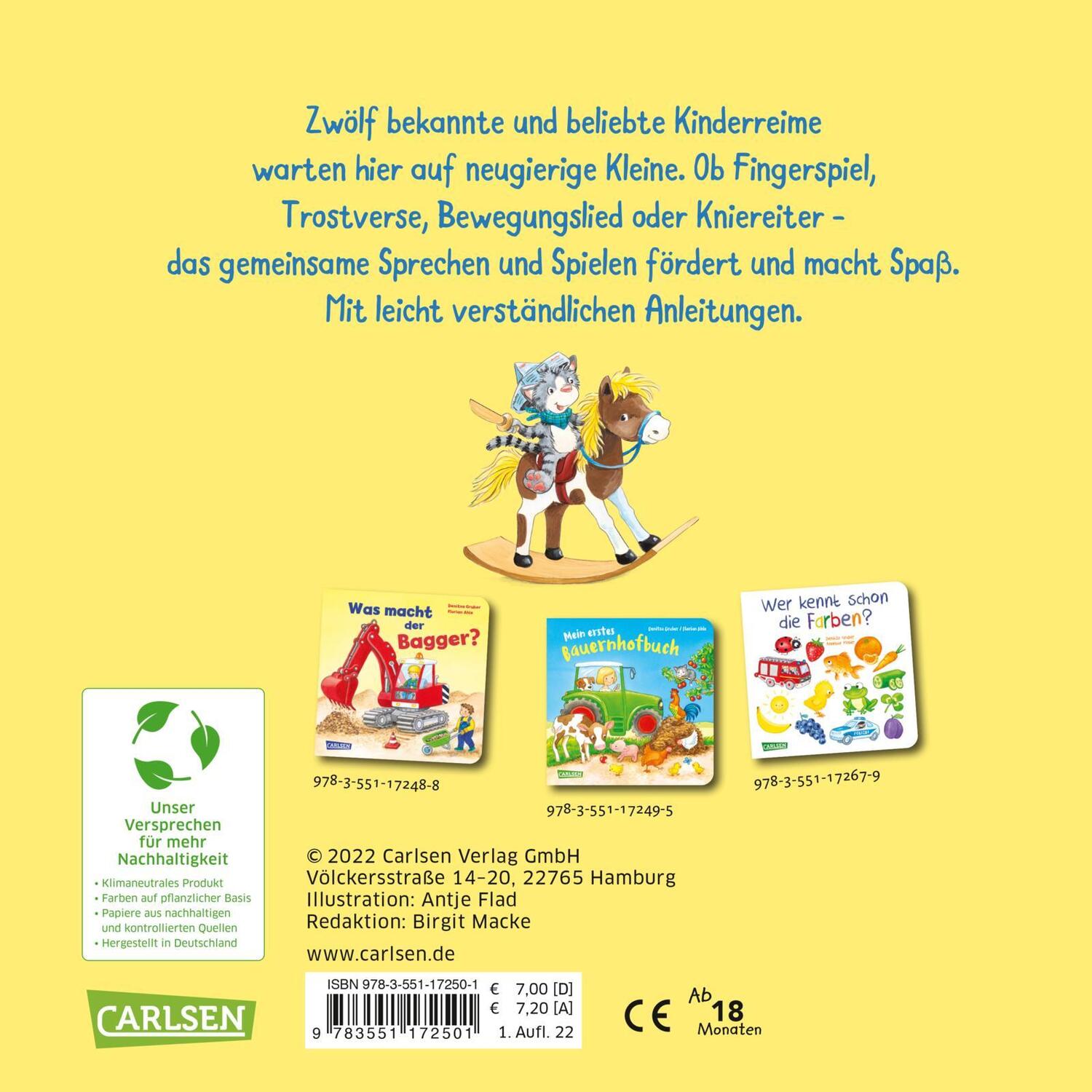 Rückseite: 9783551172501 | Kinderreime Fingerspiele | Buch | Deutsch | 2022 | Carlsen Verlag GmbH