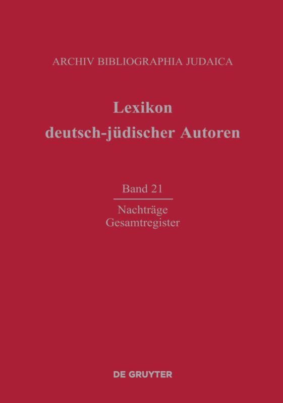 Cover: 9783110314830 | Nachträge und Gesamtregister | Renate Heuer | Buch | LXXXII | Deutsch