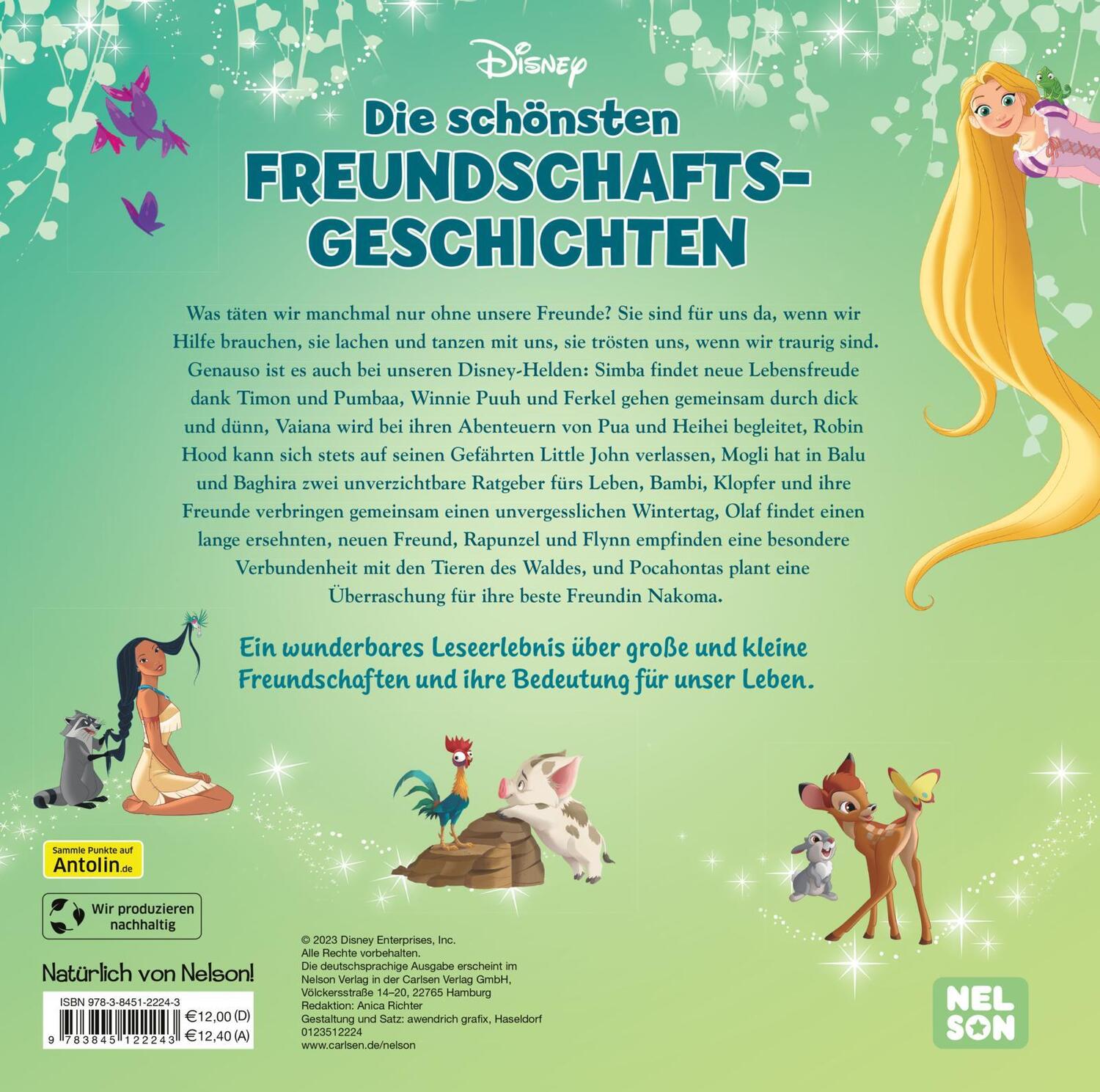 Rückseite: 9783845122243 | Disney: Die schönsten Freundschaftsgeschichten | Buch | 160 S. | 2023